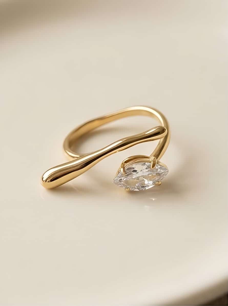 Anello acciaio pietra navetta