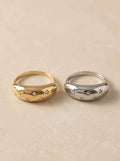 Anello acciaio stelle strass