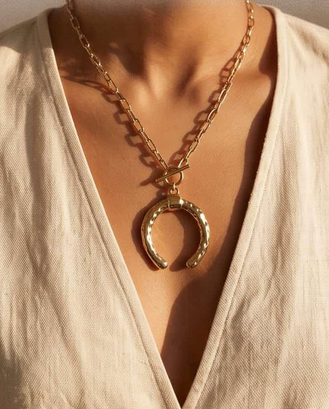Collana regolabile acciaio 50cm ferro di cavallo