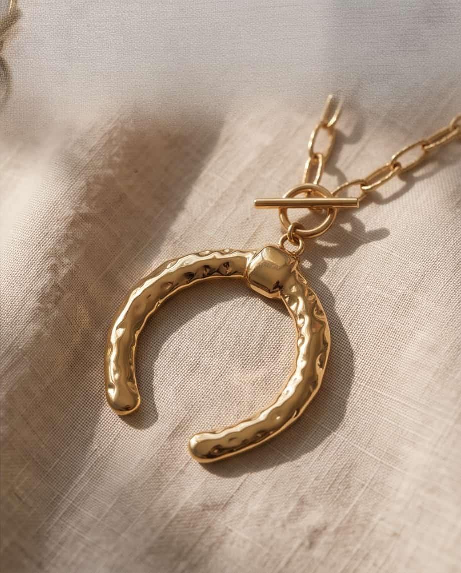 Collana regolabile acciaio 50cm ferro di cavallo