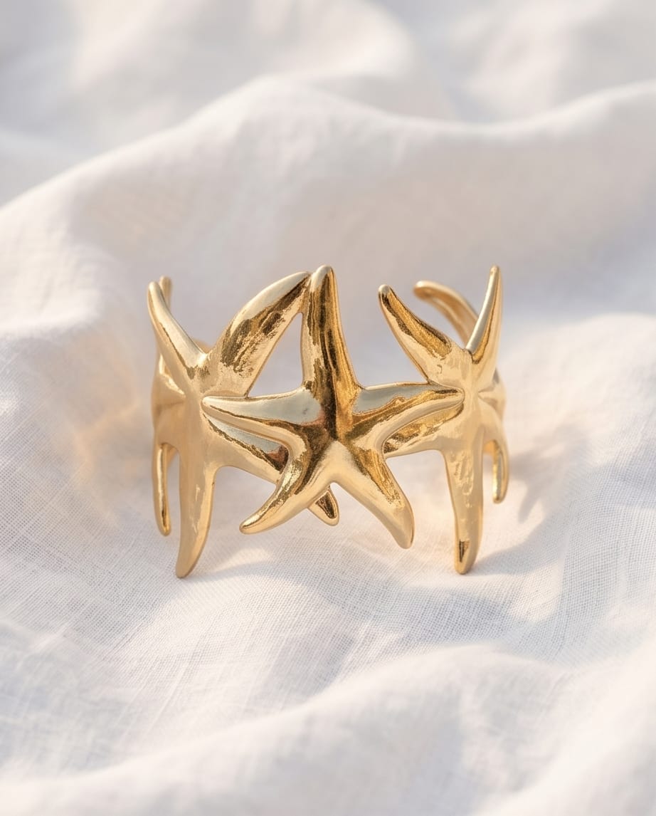 Bracciale rigido acciaio stelle