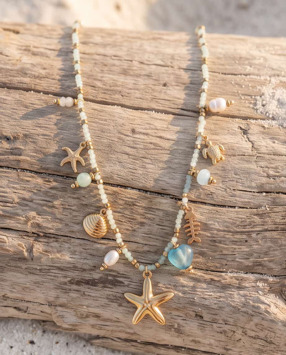 Collana regolabile acciaio stella marina