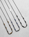 Uomo collana acciaio pietra 50cm