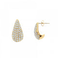 Orecchini lobo acciaio goccia strass 2cm