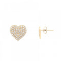 Orecchini acciaio cuore strass 1cm