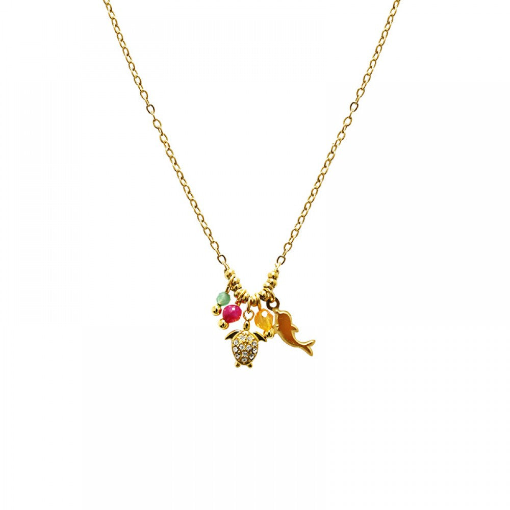 Collana regolabile acciaio mini charms sirena