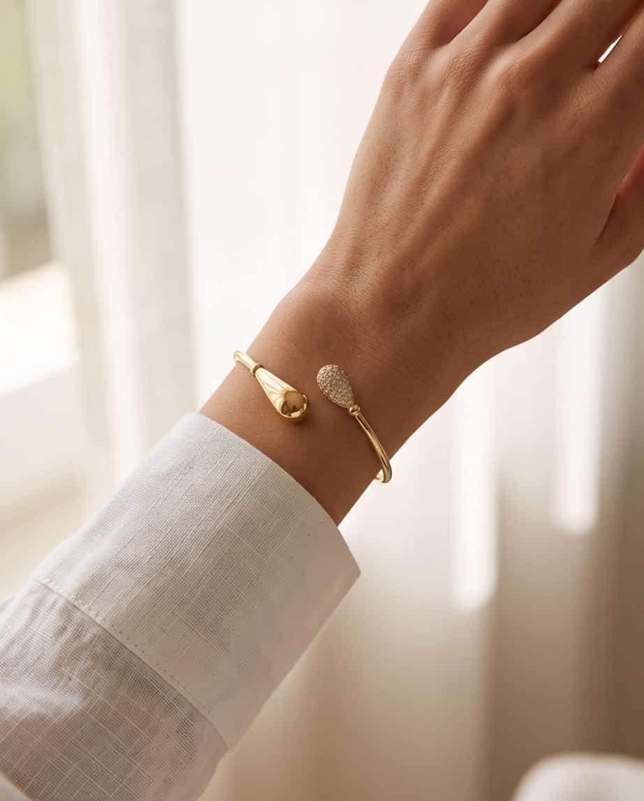 Bracciale rigido acciaio goccia