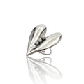 Anello acciaio cuore punti luce
