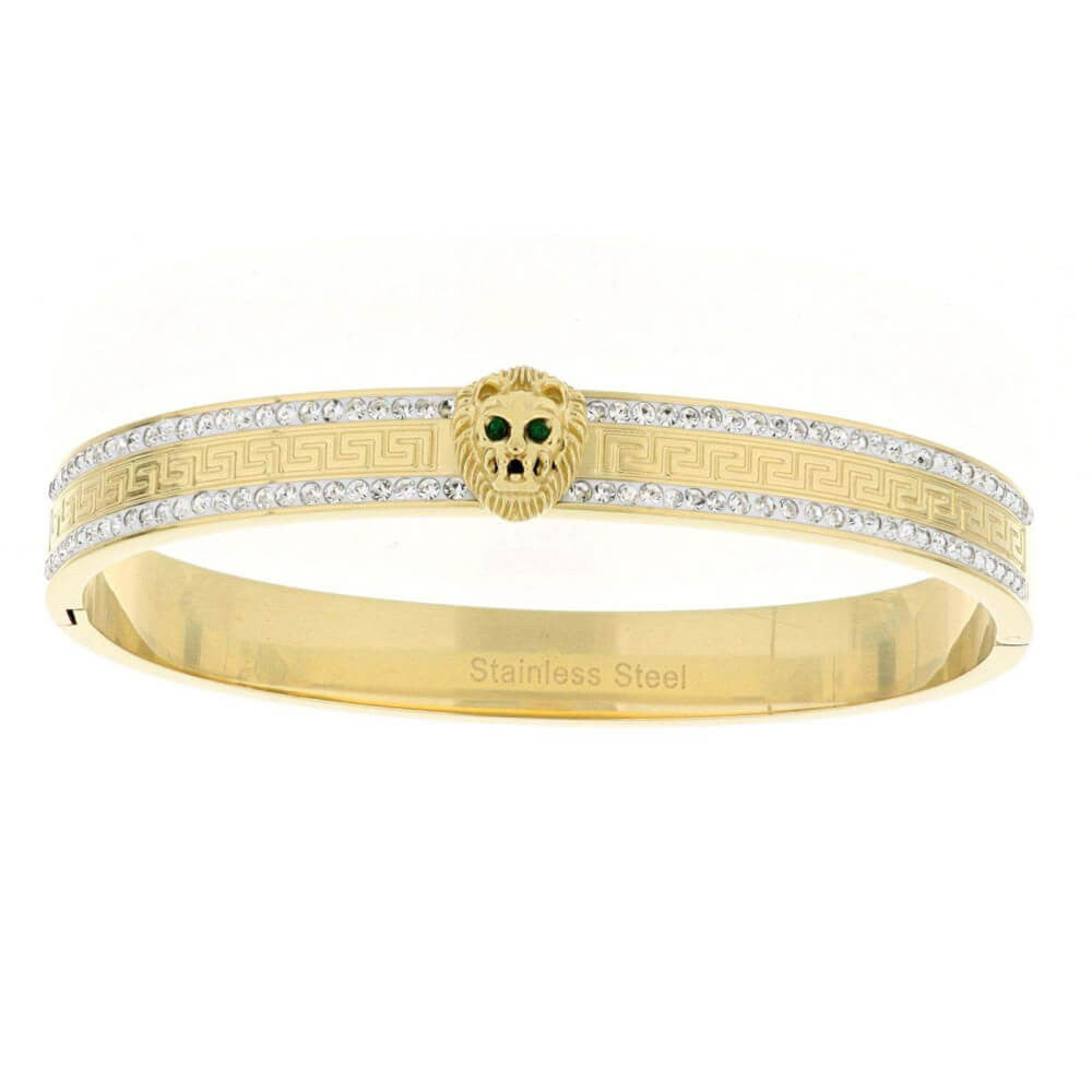 Bracciale acciaio rigido leone