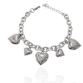 Bracciale acciaio cuore bombato