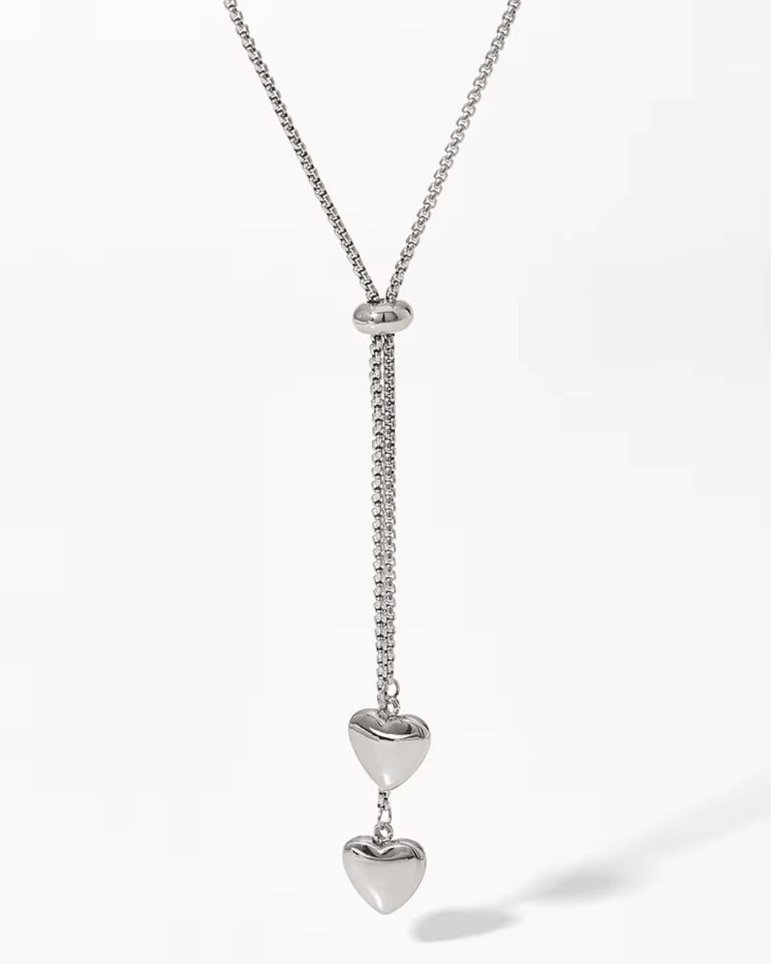 Collana regolabile acciaio saliscendi cuori