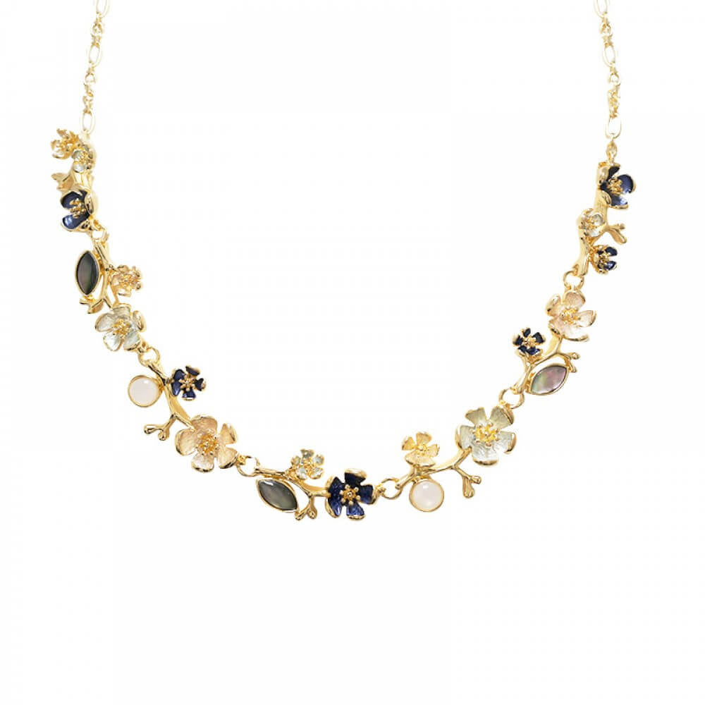 Collana metallo fiori