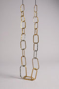 Collana lunga acciaio rettangoli martellati 80cm