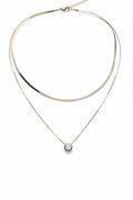 Collana regolabile acciaio 2 fili con zircone