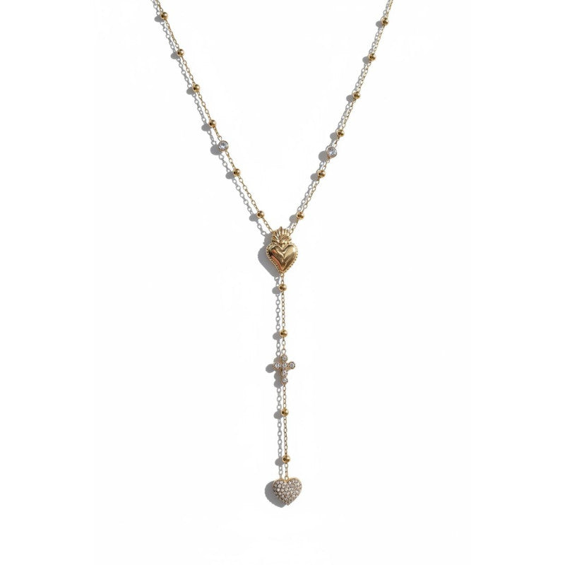 Collana regolabile acciaio cuore sacro pendente