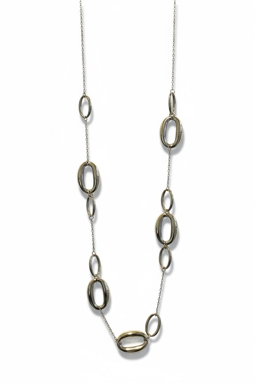 Collana lunga acciaio ovali 80cm