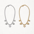 Collana regolabile acciaio cuori