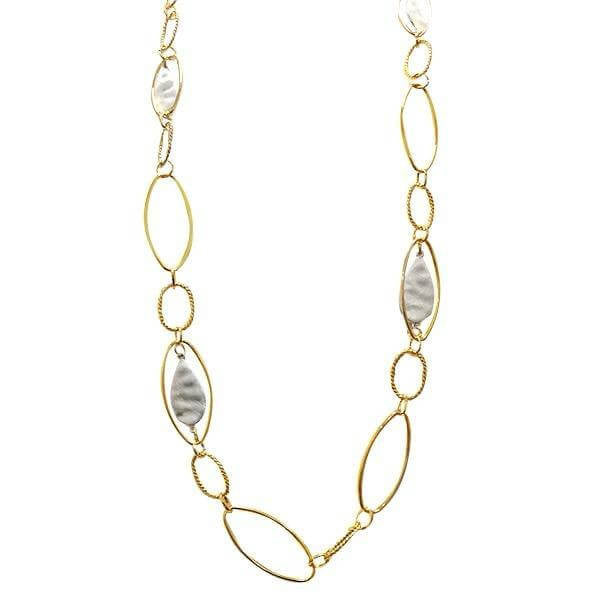 Collana metallo ovali con madreperla
