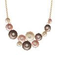 Collana regolabile metallo rame fiore smaltato