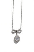 Collana acciaio fiocco goccia