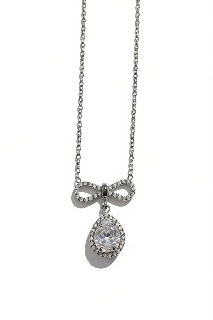 Collana acciaio fiocco goccia