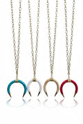 Collana lunga acciaio corno 80cm