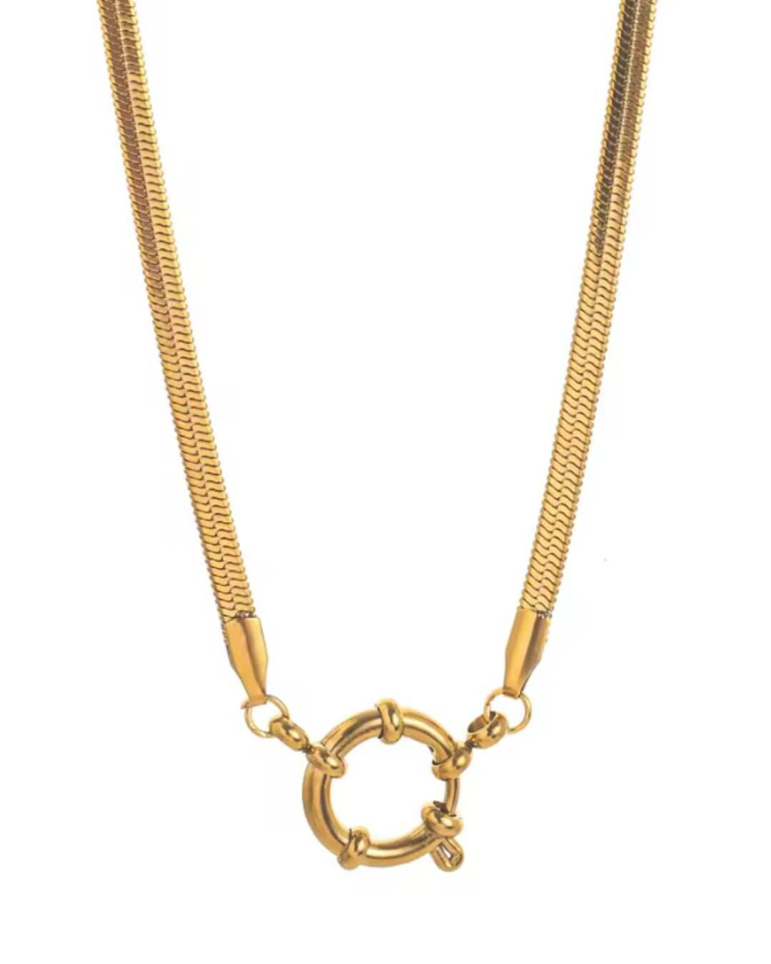 Collana acciaio piattina e gancio