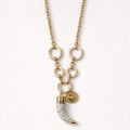 Collana lunga acciaio raffia 80cm corno