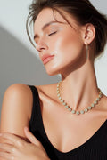 Collana tennis acciaio fiori strass