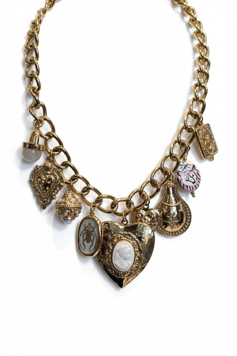 Collana regolabile acciaio pietra cuore apribile