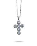 Collana acciaio croce strass
