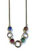 Collana acciaio castoni vetro
