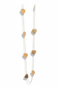 Collana lunga acciaio 80cm cuori martellati