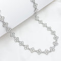 Collana tennis acciaio fiori strass