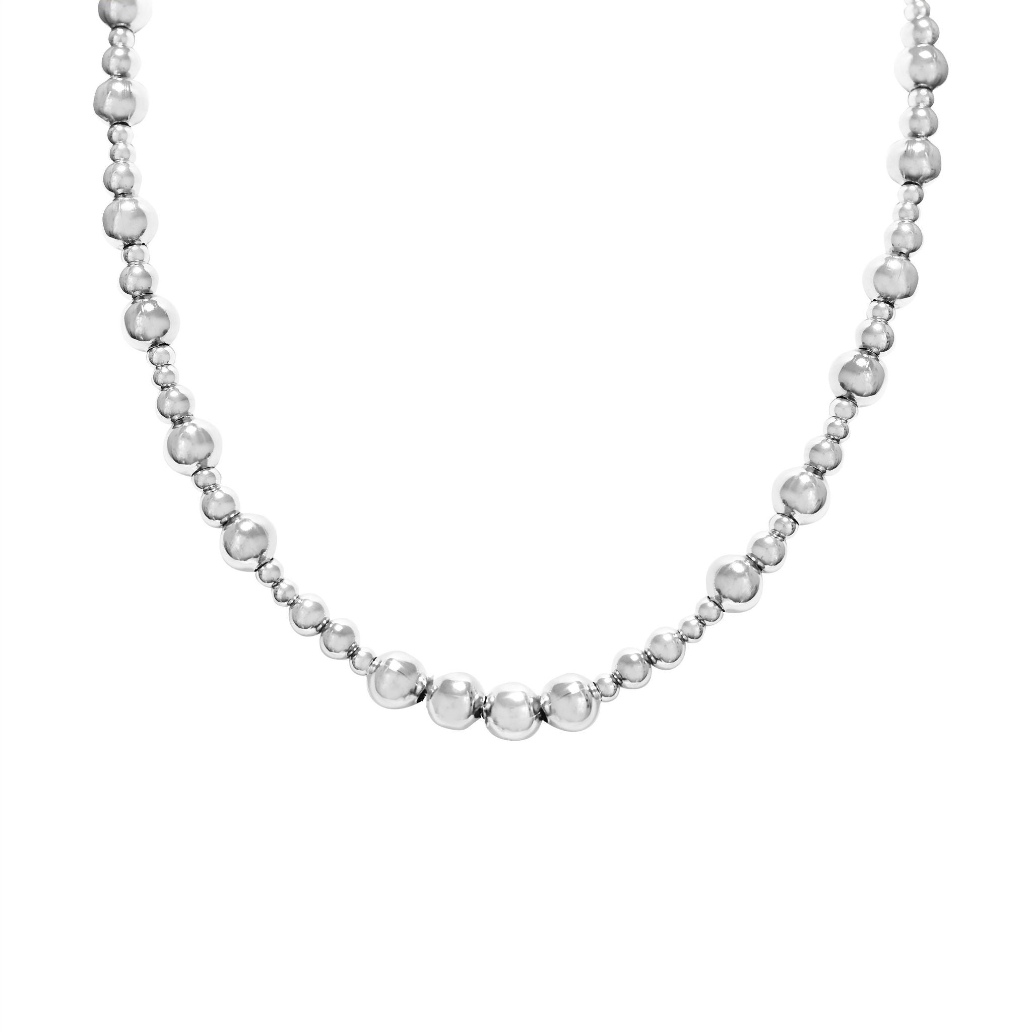 Collana acciaio palline