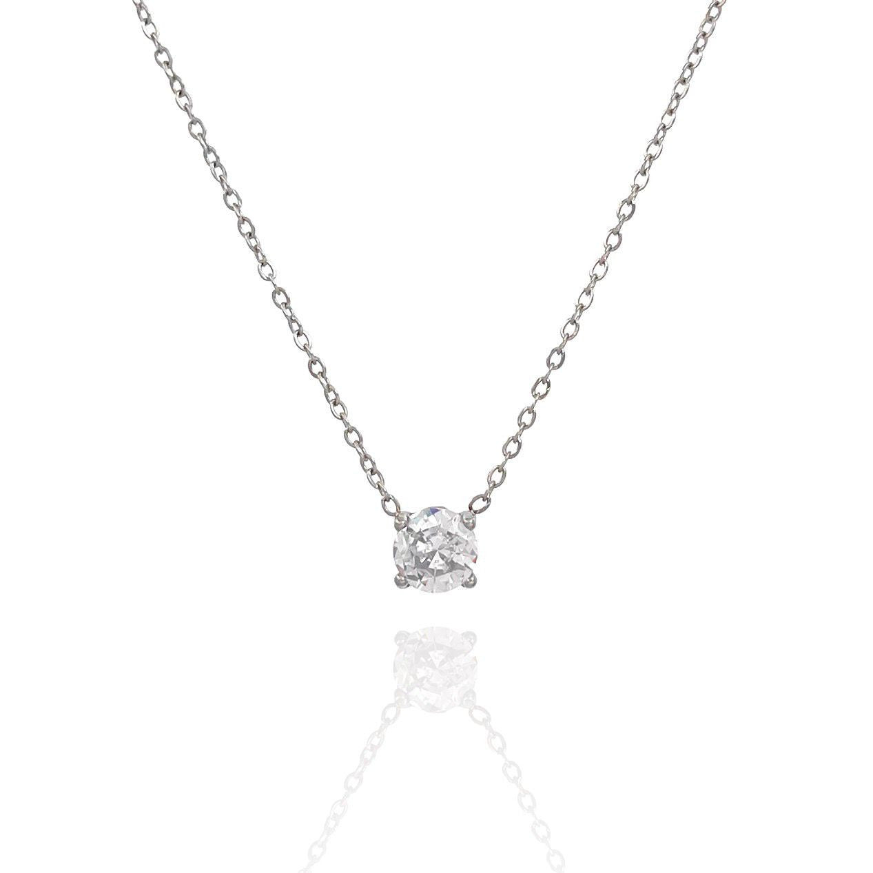 Collana acciaio con zircone