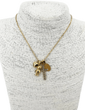 Collana acciaio charm orsetto e croce