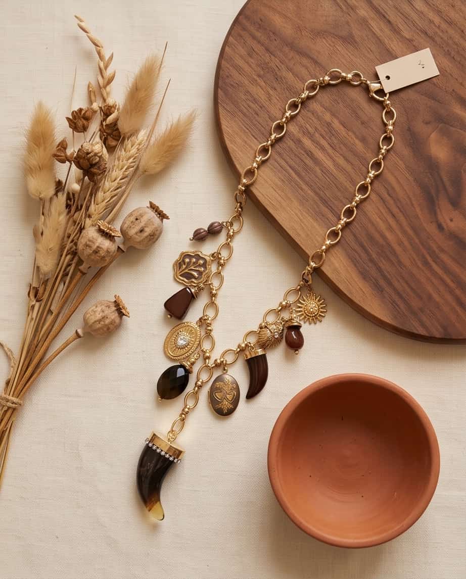 Collana regolabile acciaio corno