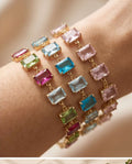 Bracciale regolabile castoni vetro acciaio