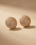 Orecchini lobo acciaio bottone strass 2cm