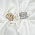 Anello acciaio nodo strass