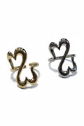 Anello acciaio doppio cuore aperto