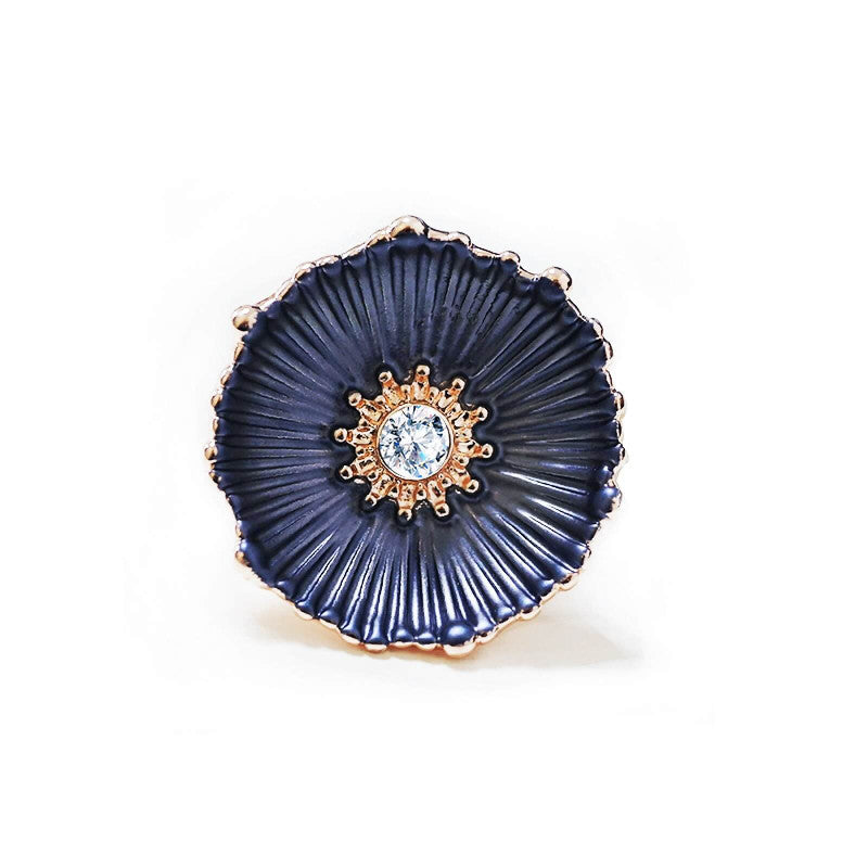 Anello metallo rame fiore smaltato