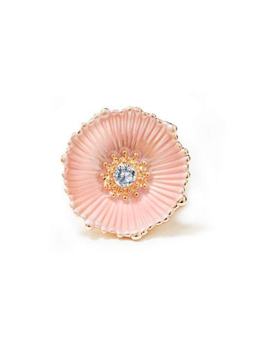Anello metallo rame fiore smaltato