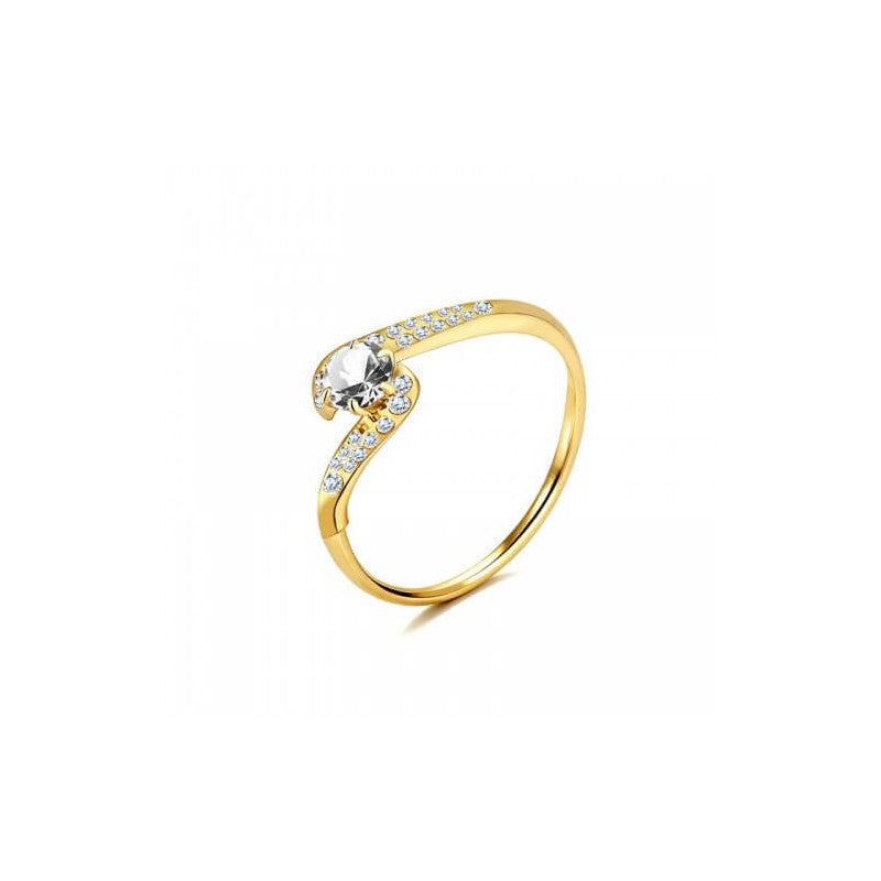 Anello acciaio zircone ritorto