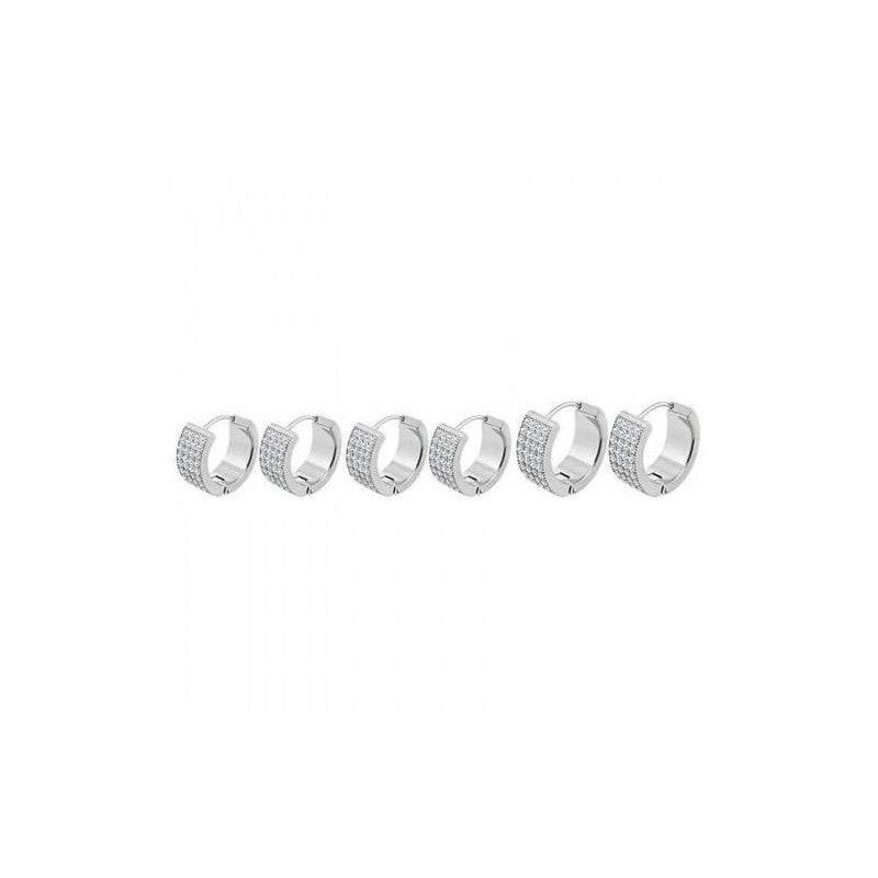 Orecchini set 3 paia acciaio
