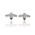 Orecchini lobo acciaio ape strass