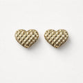 Orecchino lobo acciaio cuore martellato 1.5cm