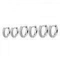 Orecchini set 3 paia acciaio cerchietti strass