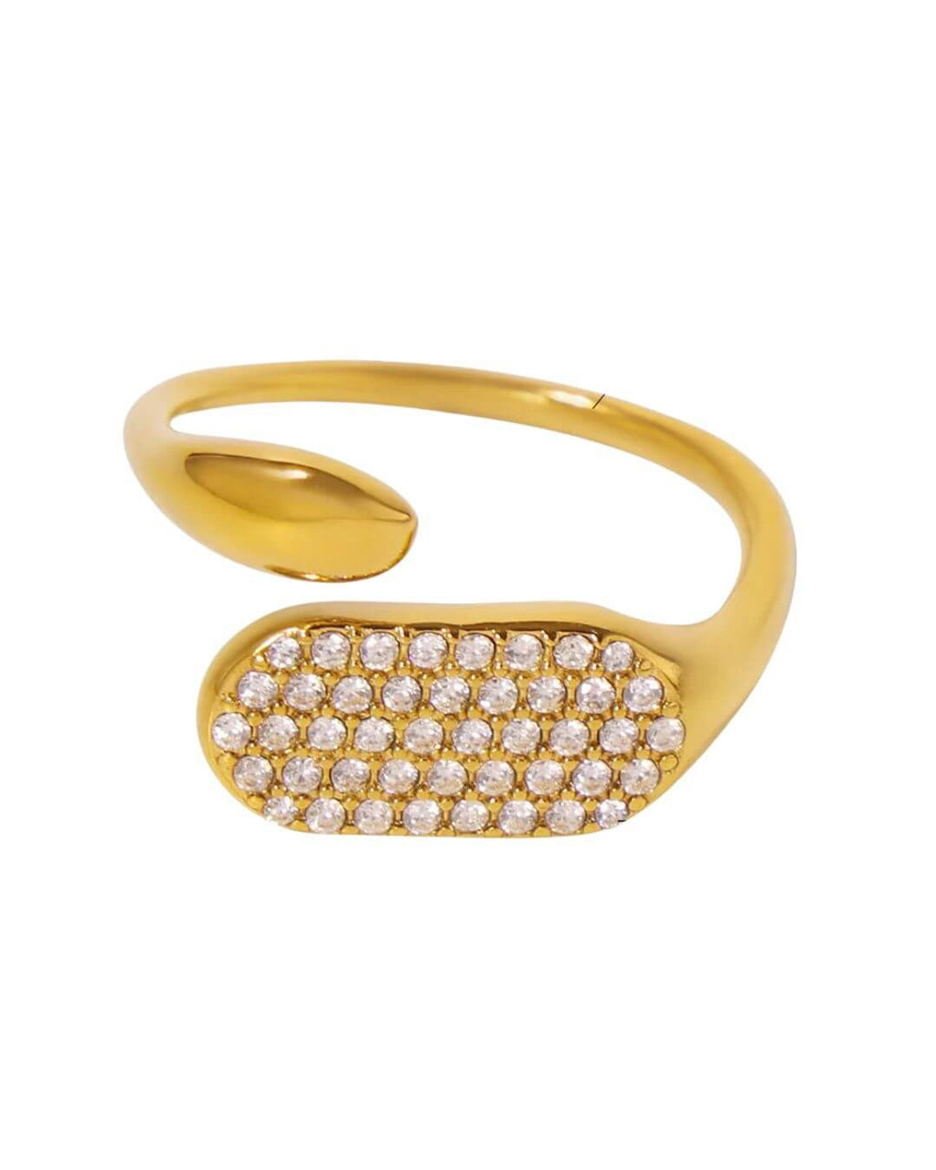 Anello acciaio strass